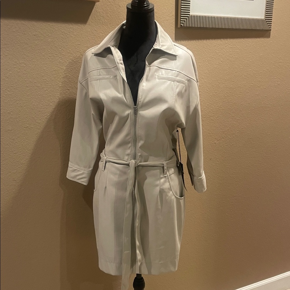 Women's White Belted Jacket